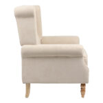 Armchair Piore beige fabric and natural rubberwood leg 77x80x106cm - Слика 3