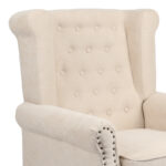Armchair Piore beige fabric and natural rubberwood leg 77x80x106cm - Слика 5