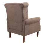 Armchair Piore dark brown fabric and rubberwood leg in walnut shade 77x80x106cm - Слика 2