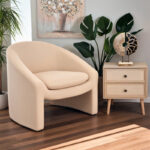 Armchair Mordak beige  fabric 82x72x74cm - Image 2