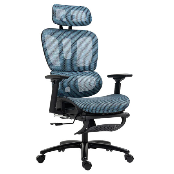 Office chair manager with footrest Verdant Premium Quality mesh blue