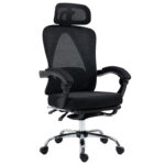 Office chair manager with footrest Titan Premium Quality fabric-mesh black