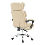 Director's office chair with footrest Zance beige pu-chrome metal leg 70x66x112-120cm - Слика 2