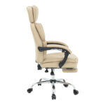 Director's office chair with footrest Zance beige pu-chrome metal leg 70x66x112-120cm - Слика 4