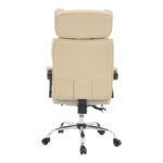 Director's office chair with footrest Zance beige pu-chrome metal leg 70x66x112-120cm - Слика 6