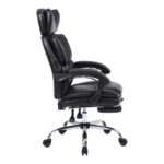 Manager's office chair with footrest Zance black pu-chrome metal leg 70x66x112-120cm - Слика 4