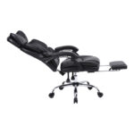 Manager's office chair with footrest Zance black pu-chrome metal leg 70x66x112-120cm - Слика 5