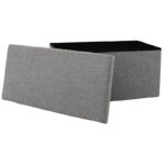 Stool-trunk Greatness fabric grey 76x38x38cm - Слика 3