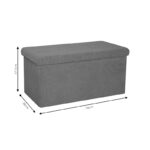 Stool-trunk Forward bouclé fabric anthracite 76x38x38cm - Слика 4