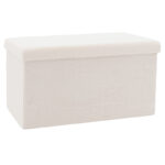 Stool-trunk Forward bouclé fabric ivory 76.5x38x37.5cm
