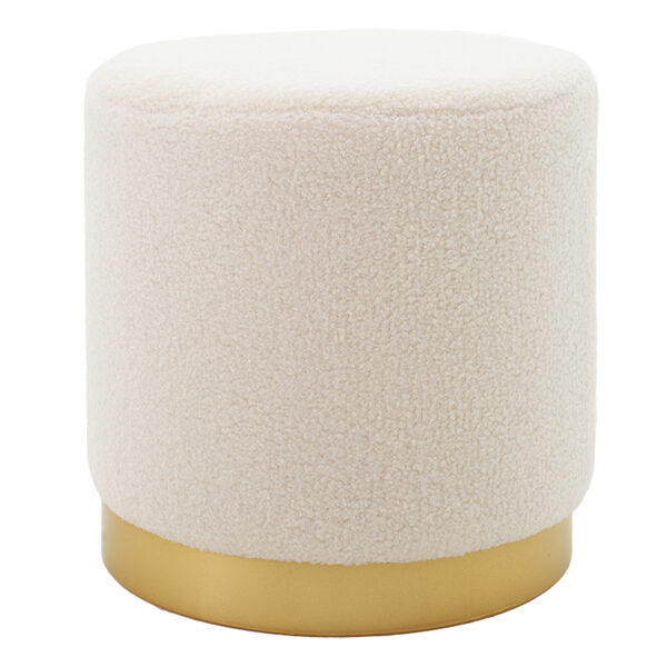 Stool Dash boucle cream-golden D35x35cm