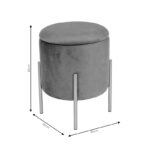 Stool Creativity velvet grey-golden D35x42cm - Слика 4