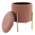 Stool Creativity velvet rotten apple-golden D35x42cm - Слика 2