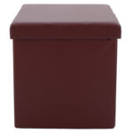 Stool-trunk Crystal pu dark brown 38x38x38cm - Image 2