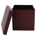 Stool-trunk Crystal pu dark brown 38x38x38cm - Image 3