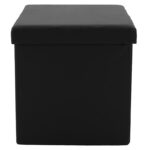 Stool-trunk Crystal pu black 38x38x38cm - Слика 2