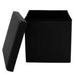 Stool-trunk Crystal pu black 38x38x38cm - Слика 3