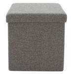 Stool-trunk Crystal fabric grey 38x38x38cm - Image 2