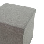 Stool-trunk Crystal fabric grey 38x38x38cm - Image 4