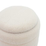 Stool-trunk Dazzle boucle cream-golden D36x44cm - Image 3