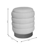 Stool-trunk Dazzle boucle cream-golden D36x44cm - Image 4