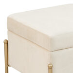 Stool-trunk Panton velvet cream-golden 40x40x36,5cm - Image 4