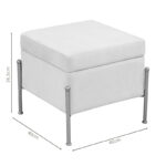 Stool-trunk Panton velvet cream-golden 40x40x36,5cm - Image 5