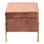 Stool-trunk Panton velvet rotten apple-golden 40x40x36,5cm - Image 3