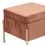 Stool-trunk Panton velvet rotten apple-golden 40x40x36,5cm - Image 4