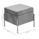 Stool-trunk Panton velvet rotten apple-golden 40x40x36,5cm - Image 5