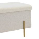 Stool-trunk Ziwel teddy white-golden 80x40x40cm - Image 5