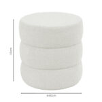 Pouf stool Kioto teddy fabric white D40x40cm - Слика 2