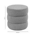 Pouf stool Kioto teddy fabric brown D40x40cm - Image 3