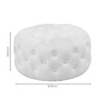 Pouf stool Ferdia velvet cream D59x28.5cm - Слика 3