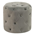 Pouf stool Seval velvet dark grey D49x47cm