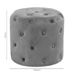 Pouf stool Seval velvet dark grey D49x47cm - Image 3