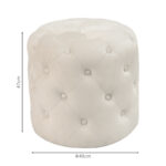 Pouf stool Seval velvet cream D49x47cm - Image 3