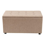 Stool-trunk Corben fabric beige 86x43x45cm - Image 3