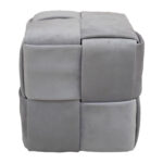 Ottoman Jisko grey velvet 38x38x40cm - Image 2