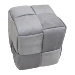 Ottoman Jisko grey velvet 38x38x40cm