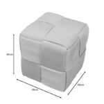Ottoman Jisko grey velvet 38x38x40cm - Image 4