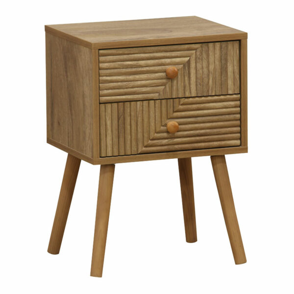 Nightstand Historic  with 2 drawers in natural color with natural pine legs 37.5x32x54cm