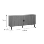 Buffet Scandi MDF natural color with black metal legs 170x45x80cm - Image 5