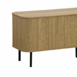 Tv stand-Medium size buffet Scandi MDF natural color with black metal legs 150x45x57.5cm - Image 3