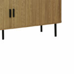Tv stand-Medium size buffet Scandi MDF natural color with black metal legs 150x45x57.5cm - Image 4