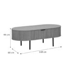 Coffee table Scandi MDF natural with metal legs 118x60x44cm - Слика 4