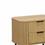 Nightstand Scandi  with 2 drawers in natural color with black legs 57x42x50cm - Слика 2