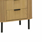 Nightstand Scandi  with 2 drawers in natural color with black legs 57x42x50cm - Слика 3