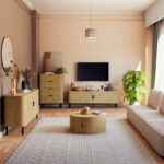 Chest of 4 drawers Scandi  in natural color 79x46x115cm - Image 2