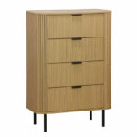 Комода со 4 фиоки Scandi во природна боја 79x46x115 см